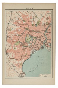 Tokio, Japan - old map of