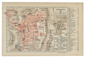 Old 19th Century Map of Jerusalem