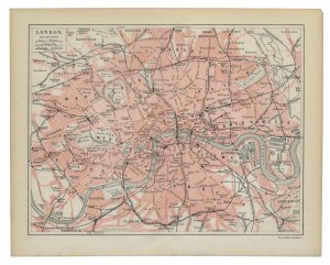 Old 19th Century Map of London