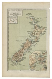 old 19th century map Newzealand