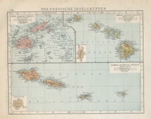 Old Map - 19th Century - Polynesian Islands Old Map - 19th Century - Polynesian Islands