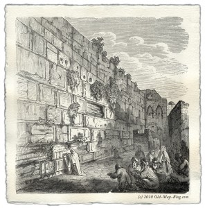 Wailing Wall - Jerusalem - 19th century engraving
