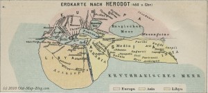 Map of the world according to Herodotus - 160 B.C.
