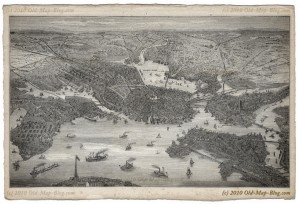 Engraving of Boston - USA