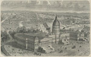 Capitol in Washington - United States - 19th Century Print