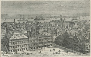 Amsterdam - Netherlands - View from Cathedral - 19th century print