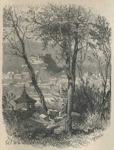 View of Salzburg - Austria - 19th century engraving