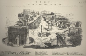 View of the Forum Romanum in the 1830s - Italy, Rome