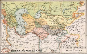 Russian conquests in central Asia - old map
