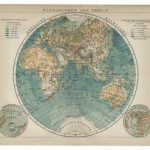 Old 19th Century Map of the Eastern Hemisphere of the World