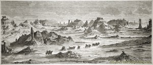 Mauvaises Terres (Badlands), Dakota, United States - old_engraving